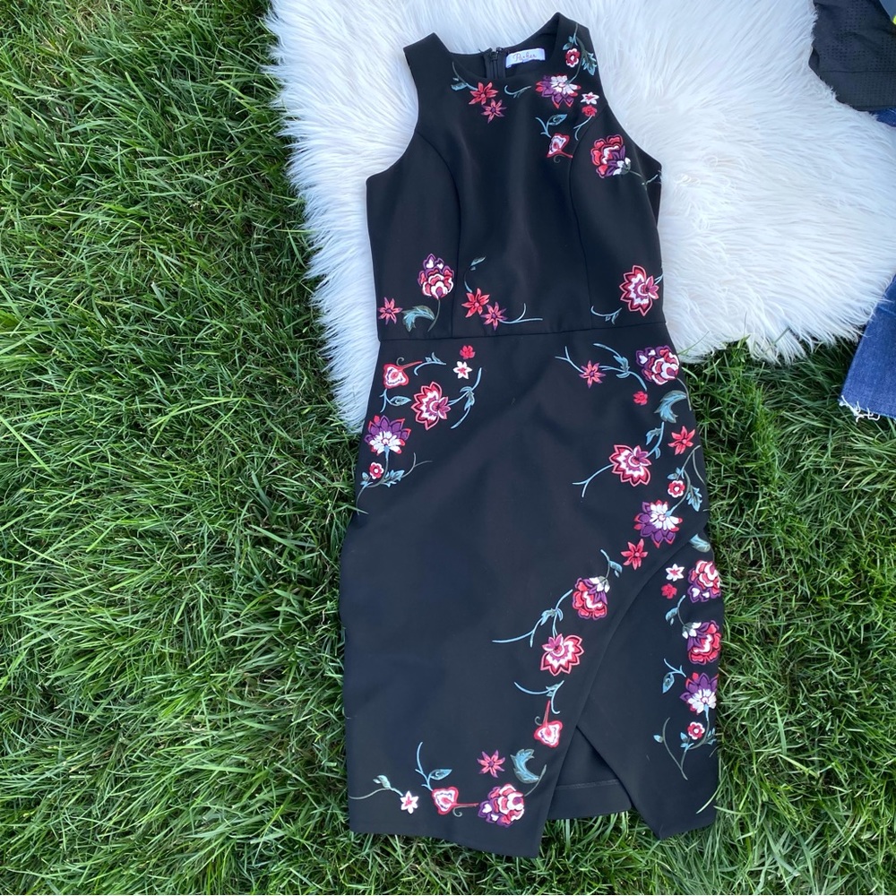 Parker Coraline Dress in Black embroidered small